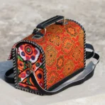 Genuine Leather box bag with ajrakh block print - Image 2