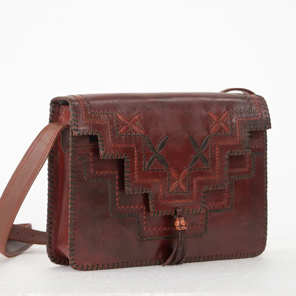 Untitled-11 Leather Handwoven Design bag - Image 1