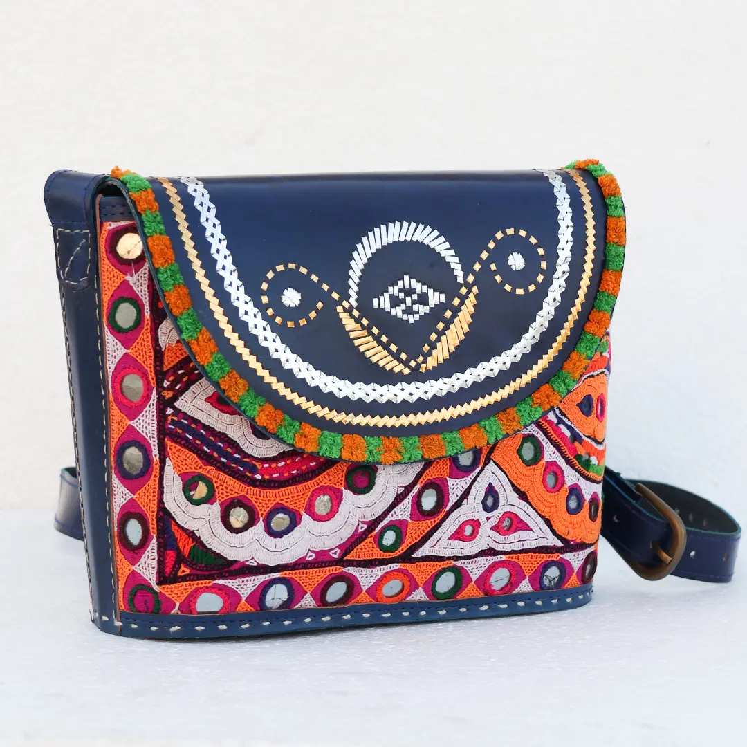Untitled-6 Kutchi Embroidery With Handwoven Design Sling bag - Image 1